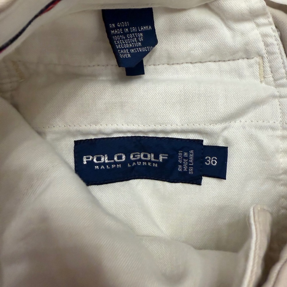 Polo Golf Ralph Lauren Mens 36 Khaki Chino Shorts Tan Preppy Cotton Twill - Picture 3 of 4